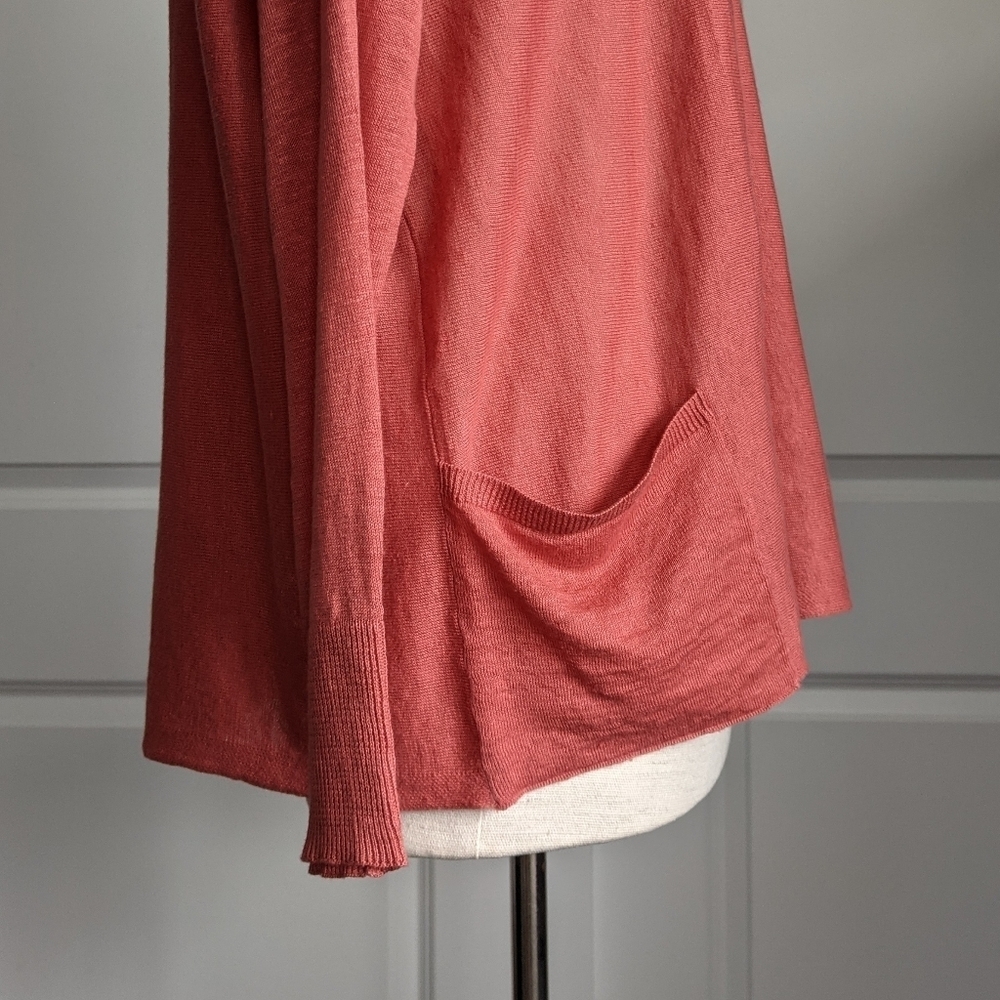 Eileen Fisher Top Pullover Lightweight Long Sleeve Cotton Linen Cedar M NWT - Picture 6 of 15